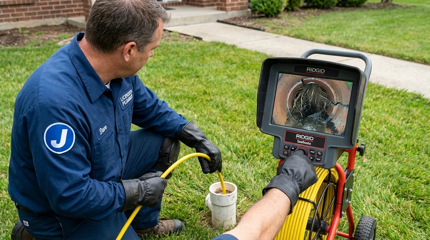 Sewer camera inspection being performed by Johns Plumbing LLC in Saint Jo